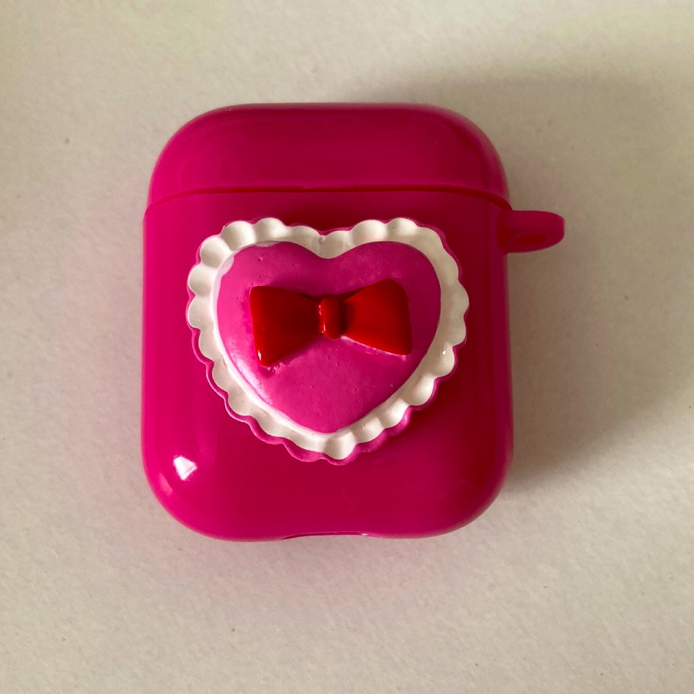 Cute Hot Pink AirPods Case for generation 1